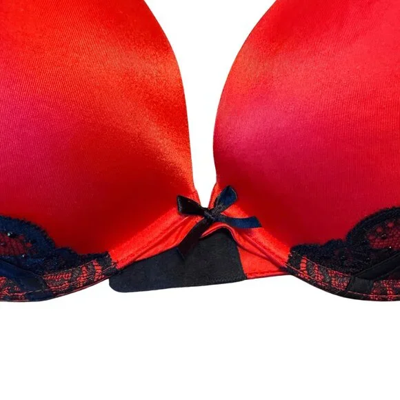 Victoria’s Secret Very Sexy Push-Up Bra | Red & Black Lace | Size 36D - Picture 3 of 7